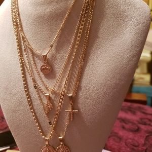 Jewelry - Women's Gold Multilayered Trendy Charm Necklace Jewelry - Women's Gold Multilayered Trendy Charm Necklace